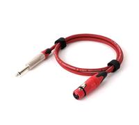 ROBAUN Câble audio for microphone, jack 6,35 mm, TS 1/4 mâle vers XLR femelle, 0,3 à 15 m, for haut-parleur, guitare, amplificateur, mixeur(Rosso,0.29m)