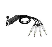 ROBAUN Câble blindé 4 canaux 6,35 mm vers RJ45 Femelle vers câble réseau Ethernet CAT5 for scène et Studio d'enregistrement (0,5 à 10 m)(TC205J-Black,2m)