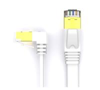ROBAUN Câble Ethernet CAT 7 Câble LAN RJ45 Cat7 100 cm 300 cm 500 cm 10 m Câble réseau plat RJ 45 Cordon de raccordement Câble à angle droit haut et bas à 90 degrés(ST-UP-WH,5m)