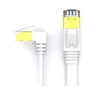 ROBAUN Câble Ethernet CAT 7 Câble LAN RJ45 Cat7 100 cm 300 cm 500 cm 10 m Câble réseau plat RJ 45 Cordon de raccordement Câble à angle droit haut et bas à 90 degrés(ST-DO-WH,300cmm)