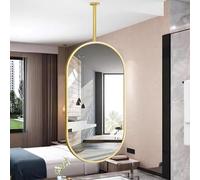 ROBAUN Miroir de Salle de Bain Ovale Suspendu, Miroir Mural à Tige for Couloir, Miroir de Maquillage, Miroir Mural doré Miroirs de Salle de Bain(27.6" L x 15.8" W)