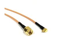 ROBAUN Rallonge de Modem sans Fil SMA mâle/Prise RP vers connecteur à Angle Droit MMCX câble en Queue de Cochon RG316 15CM 50CM 100CM(RP SMA Male,15cm)