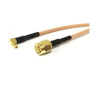 ROBAUN Rallonge de Modem sans Fil SMA mâle/Prise RP vers connecteur à Angle Droit MMCX câble en Queue de Cochon RG316 15CM 50CM 100CM(SMA Male,15cm)