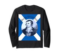 Robbie Burns - en Bleu Oidhche Bhlas Burns and Saltire Manche Longue