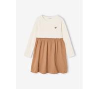 Robe 2 en 1 manches longues fille camel 4A