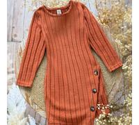 Robe 2 en 1 pour jeune fille, col chemise, en tissu tressé bicolore, avec effet ajouré 6Y,7Y,4Y,5YUnicolorePolyester