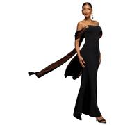 Robe Ã Ã©paules dÃ©nudÃ©es femme Goddiva Angel Maxi Noir 44