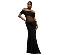 Robe Ã Ã©paules dÃ©nudÃ©es femme Goddiva Maxi Noir 38