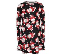 Robe À Bal Swing De Noël Pour Filles Avec Santa, Cadeaux De Noël, Robes De Fête
