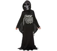 Robe À Capuche Garçons Halloween Squelette Faucheuse Costume Fantaisie Neuf