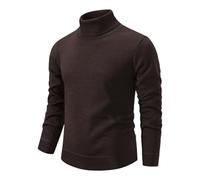Robe à carreaux pour hommes à manches longues pull tricoté décontracté solide tenir chaud pulls hauts costume de danse manteau, café, M