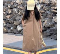 Robe à col Peter Pan à manches courtes pour préadolescente, vêtements d'été et de rentrée scolaire 8Y,9Y,10Y,11Y,12YUnicoloreMélange coton