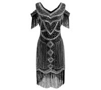 Robe à Franges Paillettes Femme Sexy Chic Elegante Robe Danse Latine Disco Femme Robe Soiree De Gala Mariage Paillettes Robe Rockabilly Costume de Festival Robe de Party Club Cocktail du Soir