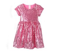 Robe à Franges Paillettes pour Filles, Vintage Élégante Scintillant Tassel sans Manches Robe Petits Enfants Fête Bal Soirée