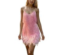 Robe à Franges pour Femme, Tenue Disco années 70, Costume Charleston des années 20, Mini Robe Robe Soiree Femme Chic Paillette Costume Samba Femme Robe Danse Latine Femme Robe Soiree