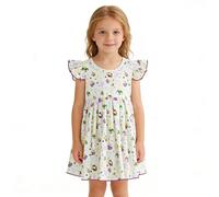 Robe à paillettes pour femme - Manches courtes froncées - Petite sirène - Robe de princesse à manches courtes - Licorne - Dessin animé - Robe décontractée - Mignon et confortable - Robe classique pour