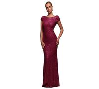 Robe Ã sequins dos nu femme Goddiva Maxi Rouge 44