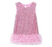 Robe à Sequins Fille sans Manches Petite Paillette Princesse Robe Paillettes paillettes coupe sans manches de mariée scintillante soirée filles de Festival Soirée Robes Noël pour Enfants Bal Bal