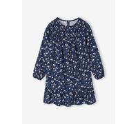 Robe à smocks motifs fleurs fille encre 4A