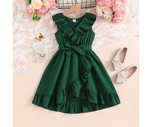 Robe à volants mexicaine pour fille, robe de princesse dopamine 6Y,7Y,4Y,5YUnicolorePolyester