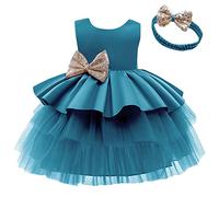 Robe Annee 50 Fille Robes Enfant Fille Festival Chic Et Elegant Dress De Anniversaire Ceremonie Dentelle Plissée Tenue De Soirée en Tullerobe Fluide Vêtement pour Demoiselle d'honneur Carnaval