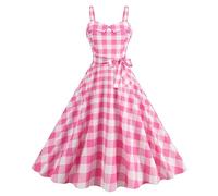 Robe Année 60 Femme Col V sans Manches Vintage Robes Style 1950's Audrey Hepburn Pin Up Rockabilly Élégante Polka Dot Swing Retro Robe Plissée Robe De Soirée Cocktail Mi Longue