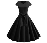 Robe Années 50 Vintage Femme Retro Rockabilly Pin-Up Chic Et Elegante Robes sans Manche Dos Nu Années 1950 50 60 Swing Casual Dress De Mariage Audrey Hepburn Retour Soirée Fête