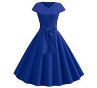 Robe Années 50 Vintage Femme Retro Rockabilly Pin-Up Chic Et Elegante Robes sans Manche Dos Nu Années 1950 50 60 Swing Casual Dress De Mariage Audrey Hepburn Retour Soirée Fête