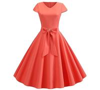 Robe Années 50 Vintage Femme Retro Rockabilly Pin-Up Chic Et Elegante Robes sans Manche Dos Nu Années 1950 50 60 Swing Casual Dress De Mariage Audrey Hepburn Retour Soirée Fête