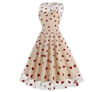 Robe Années 50 Vintage Femme Retro Rockabilly Pin Up Chic Et Elegante Robes sans Manche Polka Dot Année 40 50 60 Swing Casual Dress De Bal Mariage Audrey Hepburn Soirée