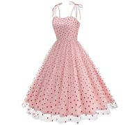 Robe Années 50 Vintage Femme Retro Rockabilly Pin Up Chic Et Elegante Robes sans Manche Polka Dot Année 40 50 60 Swing Casual Dress De Bal Mariage Audrey Hepburn Soirée