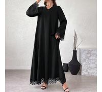 Robe arabe longue de tous les jours, simple et unie, robe maxi abaya à manches longues et modeste pour femmes L,M,S,XLTissu tissé