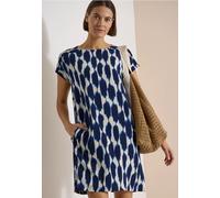 Robe arrivant aux genoux, à manches courtes et imprimée