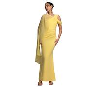Robe asymÃ©trique en crÃªpe mousseline femme Goddiva Maxi Jaune 40