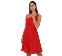 Robe asymétrique avec effet drapé sur le buste.Dotée de coussinets de maintien et d'une doublure satinée.Modèle à enfiler avec dos S