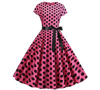 Robe Audrey Hepburn Classique Robe Cocktail Soirée Vintage à Pois année 1950 Audrey Hepburn pin-up Rockabilly Big Swing Robe sans Manche Robe Chic et Glamour