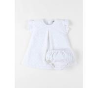 Robe avec bloomer broderie anglaise blanc 1M(54CM)