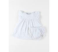 Robe avec bloomer mousseline de coton blanc 3M(60CM)