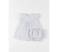 Robe avec bloomer voile de coton blanc 9M(71CM)