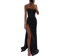 Robe avec Fente Robe pour Un Mariage Invité Jupe Hiver 2022 Robes Manche Longue Nasty Gal Robe Longue Robe De SoiréE Col Montant Robe De Soiree Robe Longue Noire Boutonnee Devant Robe Dos Nu Manches