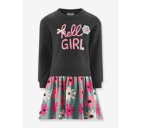 Robe avec message fille Happy Girls anthracite 6A