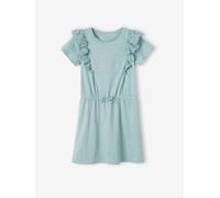 Robe avec volants en broderie anglaise fille vert de gris 12A