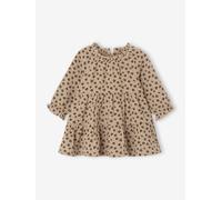 Robe bébé à volants en gaze de coton taupe 3M(60CM)