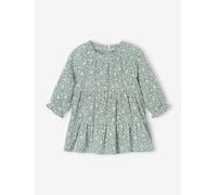 VERTBAUDET Robe bébé à Volants en Gaze de Coton Vert Sauge 18M(81CM)