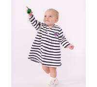 Robe bébé en coton manches longues à rayures marinière Petit Bateau - blanc - Taille 24 mois 24M blanc/bleu