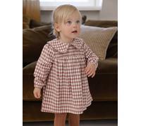 Robe bébé en flanelle vichy terracotta 3M(60CM)