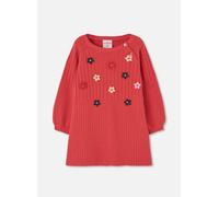 Robe Bébé En Maille Avec Fleurs Rouge 8A