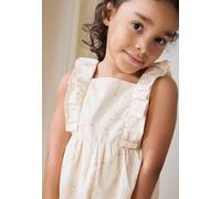 Robe bébé en popeline poésie d'été vanille 36M(97CM)