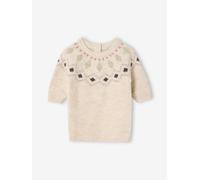 Robe bébé en tricot jacquard vanille 24M(86CM)