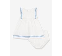 Robe bébé fille coton et bloomer blanc 6M(67CM)